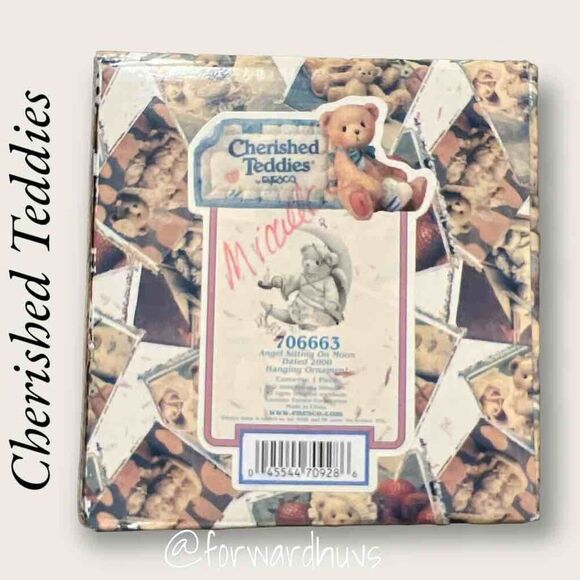 Enesco Cherished Teddies Hanging Ornament - "Angel Sitting on the Moon" - Picture 6 of 8